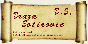 Draža Sotirović vizit kartica